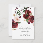 Elegant Burgundy Foto Weddenschap Hartelijk dank Bedankkaart (Achterkant)