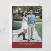 Elegant Burgundy Geometric Gold Lijst Wedding Save The Date (Achterkant)