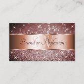 Elegant Burgundy Glitter Stars Monogram Roos Gold Visitekaartje (Voorkant)
