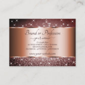 Elegant Burgundy Glitter Stars Roos Gold Border Visitekaartje (Achterkant)