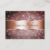 Elegant Burgundy Glitter Stars Roos Gold Border Visitekaartje (Voorkant)