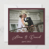 Elegant Burgundy Glittery Waterverf Rozen Weddensc Bedankkaart (Achterkant)