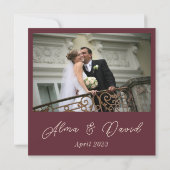 Elegant Burgundy Glittery Waterverf Rozen Weddensc Bedankkaart (Achterkant)