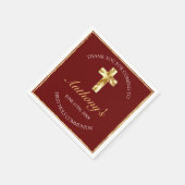 Elegant Burgundy Gold 1e Heilige Communie Dank u w Servet (Hoek)