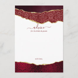 Elegant Burgundy & Gold Agate Wedding Advieskaart