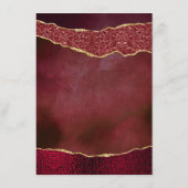 Elegant Burgundy & Gold Agate Wedding Advieskaart (Achterkant)