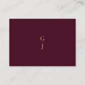 Elegant Burgundy Gold Agate Wedding Details Informatiekaartje (Achterkant)