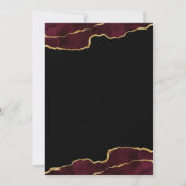 Elegant Burgundy Gold Agate Wedding Invitation Kaart (Achterkant)