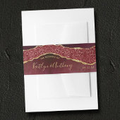 Elegant Burgundy & Gold Agate Wedding Invitation Uitnodigingen Wikkel