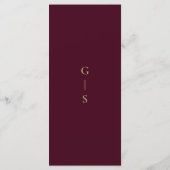 Elegant Burgundy Gold Agate Wedding Menu (Achterkant)