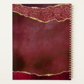 Elegant Burgundy & Gold Agate Wedding Planner (Achterkant)