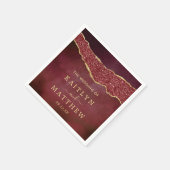 Elegant Burgundy & Gold Agate Wedding Servet (Hoek)