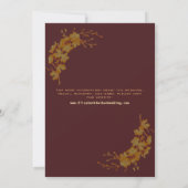 Elegant Burgundy & Gold Birds Floral Pattern Save The Date (Achterkant)