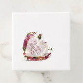 Elegant Burgundy Gold Blush Pink Floral Modern Bedankjes Labels (In situ)