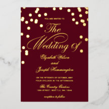 Elegant Burgundy Gold Confetti Wedding