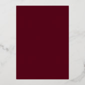 Elegant Burgundy Gold Confetti Wedding Folie Uitnodiging (Achterkant)
