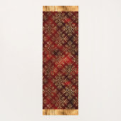 Elegant Burgundy Gold Damask Yogamat (Achterkant)