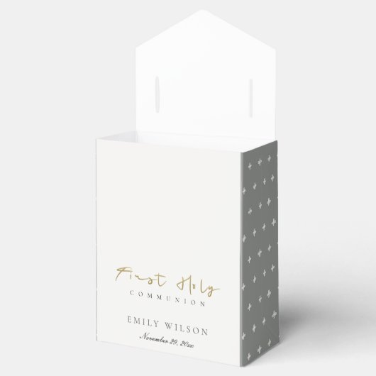 ELEGANT BURGUNDY GOLD FLORAL FIRST HOLY COMMUNION BEDANKDOOSJES (Geopend)