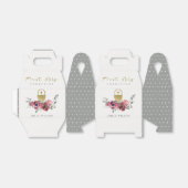 ELEGANT BURGUNDY GOLD FLORAL FIRST HOLY COMMUNION BEDANKDOOSJES (Uitgevouwen)