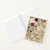 Elegant Burgundy Gold Floral - Speciaal script Notitieboek (Binnen)