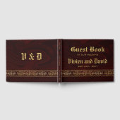 Elegant Burgundy Gold Floral Wedding Gastenboek (Volledig)