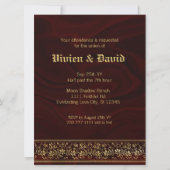 Elegant Burgundy Gold Floral Wedding Kaart (Voorkant)