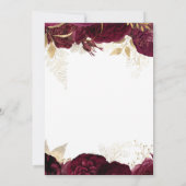 Elegant Burgundy Gold Floral Wedding Kaart (Achterkant)