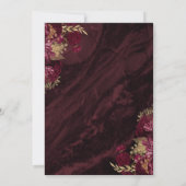 Elegant Burgundy Gold Floral Wedding Kaart (Achterkant)