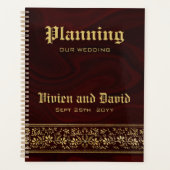 Elegant Burgundy Gold Floral Wedding Planner (Voorkant)