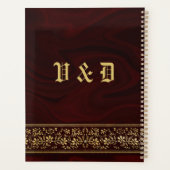 Elegant Burgundy Gold Floral Wedding Planner (Achterkant)