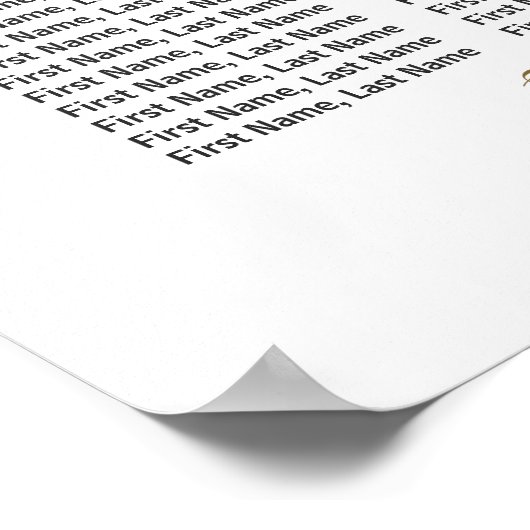 Elegant Burgundy Gold Floral Wedding Seding Chart Poster (Hoek)