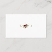 Elegant Burgundy Gold Floral Wedding Website Visitekaartje (Achterkant)