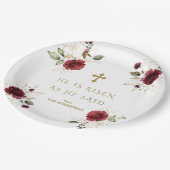 Elegant Burgundy Gold Flowers Hij is raster Papieren Bordje (Gekanteld)