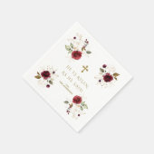 Elegant Burgundy Gold Flowers Hij is raster Servet (Hoek)