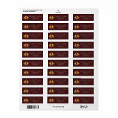 Elegant Burgundy Gold Flowers Return Address Label (Full Sheet)