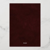 Elegant burgundy gold foil typography wedding folie uitnodiging (Achterkant)