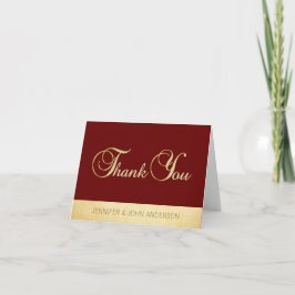Elegant Burgundy Gold Foil Weddenschap Hartelijk d Bedankkaart