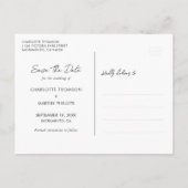 Elegant Burgundy Gold Foil Wood sparen op datum Aankondigingskaart (Achterkant)