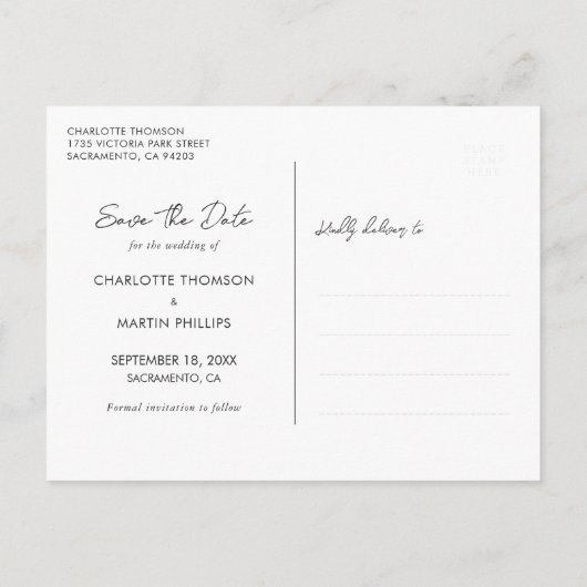 Elegant Burgundy Gold Foil Wood sparen op datum Aankondigingskaart (Achterkant)