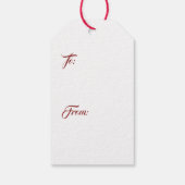 Elegant Burgundy Gold Hearts Cadeaulabel (Achterkant)