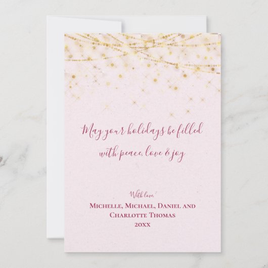 Elegant Burgundy Gold-kerstkaart (Achterkant)