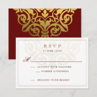 Elegant Burgundy Gold Mandala Indiaas huwelijk RSV