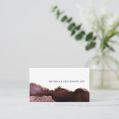 Elegant Burgundy Gold Marble Agate Abstract Visitekaartje (Staand voorkant)