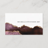 Elegant Burgundy Gold Marble Agate Abstract Visitekaartje (Voorkant)