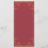 Elegant Burgundy & Gold Modern Wedding Menu Kaart (Achterkant)