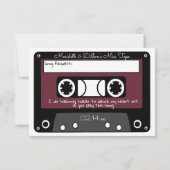 Elegant Burgundy Gold Music Mix Request Wedding RSVP Kaartje (Achterkant)