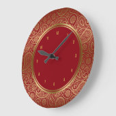 Elegant Burgundy & Gold  Paisley Pattern Grote Klok (Hoek)