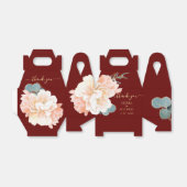 Elegant Burgundy Gold Peach Cream Floral Wedding Bedankdoosjes (Uitgevouwen)