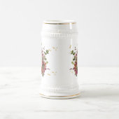 Elegant Burgundy Gold Pink Floral Bridesmaid Bierpul (Center)