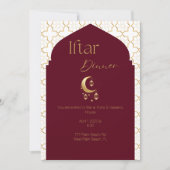 Elegant Burgundy & Gold Ramadan Iftar Invitation Kaart (Voorkant)